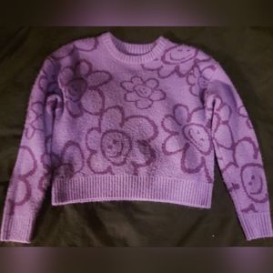 purple flower sweater
